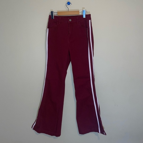 Forever 21 High Rise Flare Cut Pants | Red - Picture 2 of 7